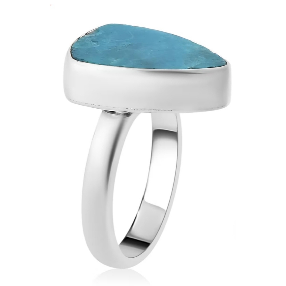 Peruvian Blue Opalina Sterling Silver Ring - image 4